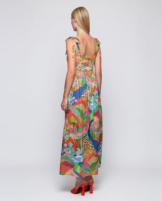 Vestido largo estampado multicolor de algodón by M | 04709_0050_2