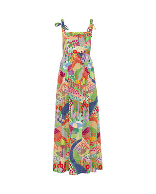 Vestido largo estampado multicolor de algodón by M | 04709_0050_4