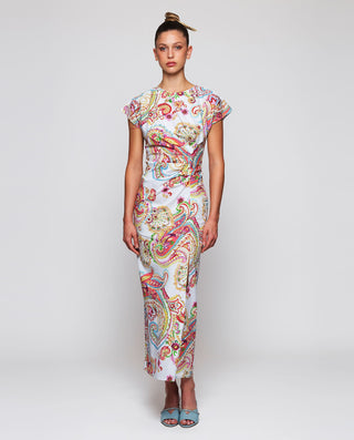 Vestido midi drapeado estampado paisley by MIRTO | 04710_0050_1