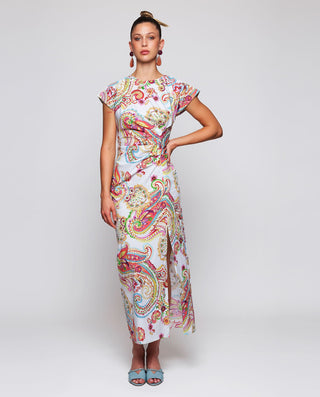 Vestido midi drapeado estampado paisley by MIRTO | 04710_0050_3