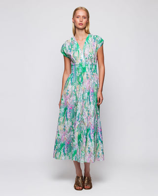 Vestido midi verde estampado algodón by MIRTO | 04744_0050_1