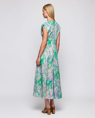 Vestido midi verde estampado algodón by MIRTO | 04744_0050_2
