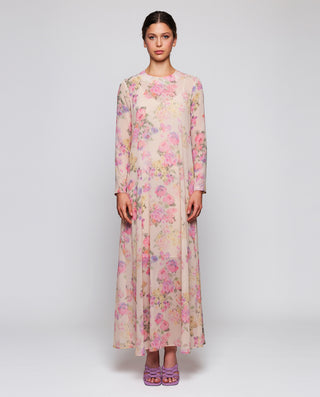 Vestido largo de gasa estampado floral by MIRTO | 04746_0050_1