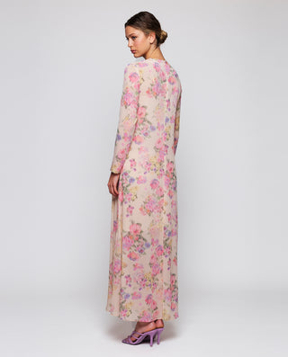 Vestido largo de gasa estampado floral by MIRTO | 04746_0050_2