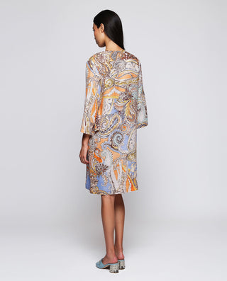 Vestido corto estampado paisley de lino by MIRTO | 04778_0050_2