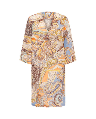 Vestido corto estampado paisley de lino by MIRTO | 04778_0050_4