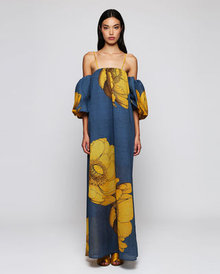 Vestido largo estampado floral de algodón by MIRTO | 04792_0050_1