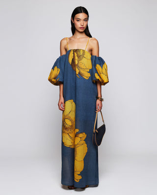 Vestido largo estampado floral de algodón by MIRTO | 04792_0050_3