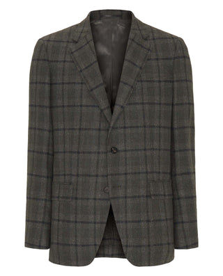 Chaqueta mezcla Lana cuadros ventana verde oscuro