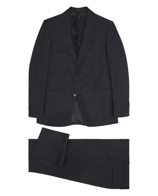 Dark blue wool honeycomb structure suit