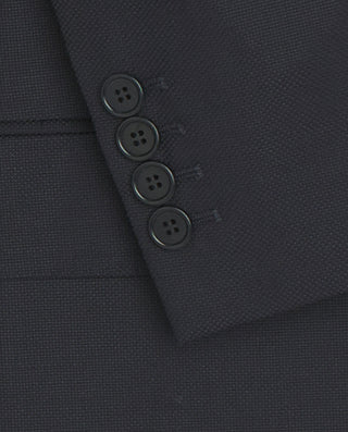 Dark blue wool honeycomb structure suit