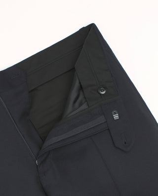 Dark blue wool honeycomb structure suit