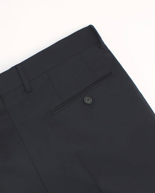 Dark blue wool honeycomb structure suit