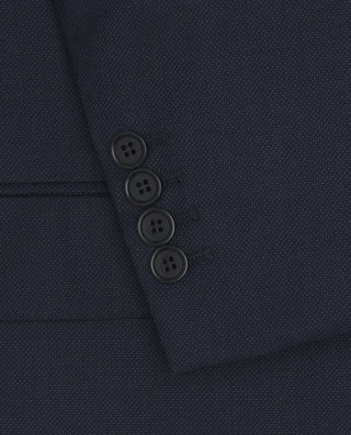 Navy blue wool birds-eye structure suit