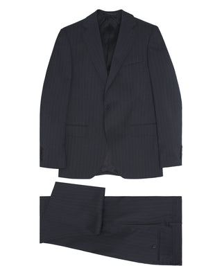 Charcoal gray wool pinstripe suit