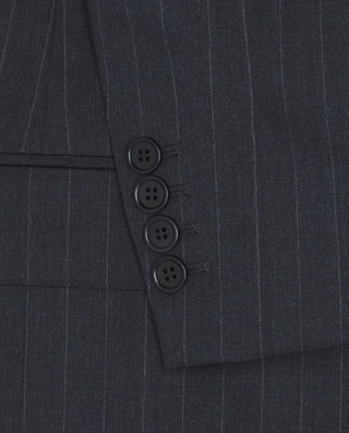Charcoal gray wool pinstripe suit