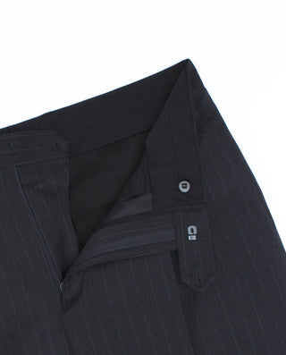 Charcoal gray wool pinstripe suit