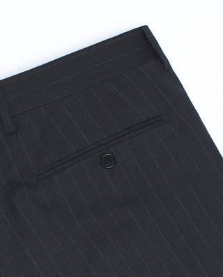 Charcoal gray wool pinstripe suit