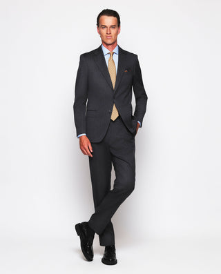 Traje gris medio de lana estructura de espiga by M | 04877_0050_3