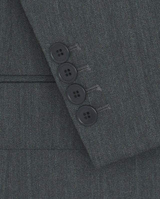 Traje gris medio de lana estructura de espiga