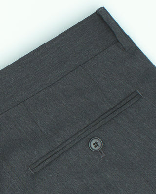Traje gris medio de lana estructura de espiga