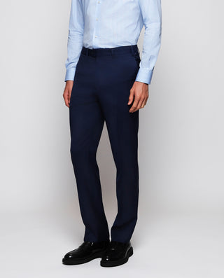 Ink blue formal travel trousers in wool super 100's