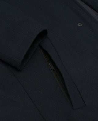 Abrigo tres cuartos azul marino con pecherín desmontable