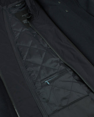 Abrigo tres cuartos azul marino con pecherín desmontable