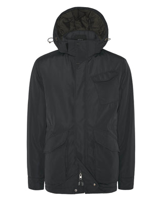 Dark gray field jacket removable hood
