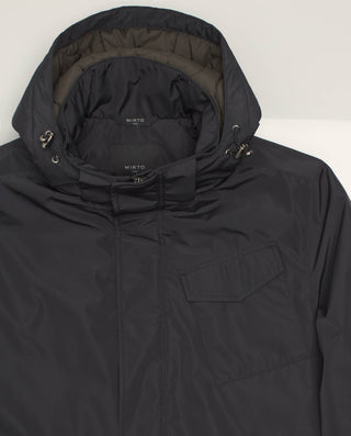 Dark gray field jacket removable hood