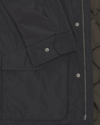 Dark gray field jacket removable hood