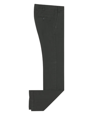 Green stretch cotton casual pants