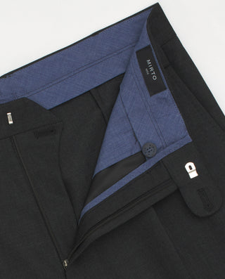 Gray melange pleated trousers