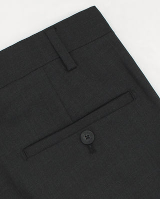 Gray melange pleated trousers