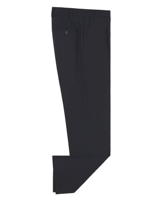 Navy blue flannel regular-fit dress trousers