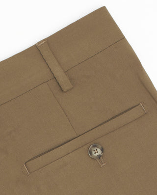 Pantalón vestir beige regular fit con pliegues