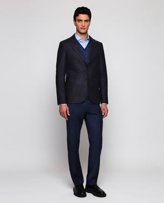 Navy blue jacket with faded squares