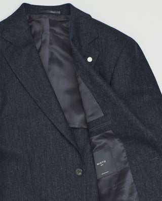 Navy blue Donegal wool blend jacket
