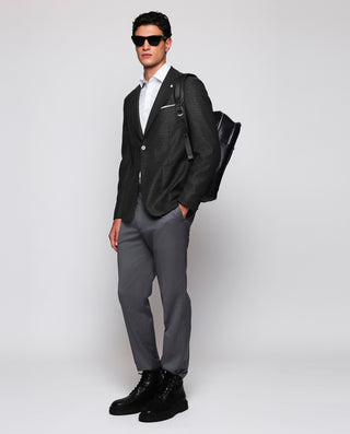 Charcoal gray wool with texture jacket