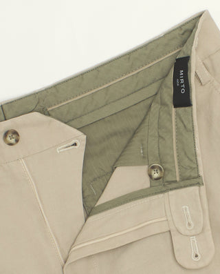 Beige linen effect casual trousers