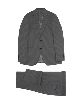 Traje gris medio de lana raya diplomática by MIRTO | 05031_0050_3