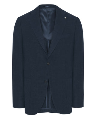 Chaqueta azul marino en punto de lana by MIRTO | 05043_0050_1