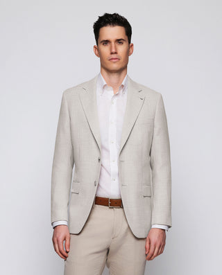 Beige hopsack blend jacket