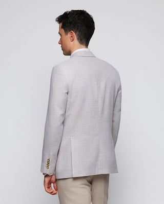 Chaqueta beige en mezcla de lana hopsack by MIRTO | 05052_0050_2