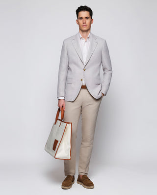 Chaqueta beige en mezcla de lana hopsack by MIRTO | 05052_0050_3