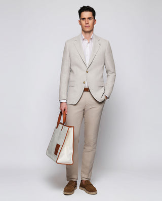 Beige hopsack blend jacket