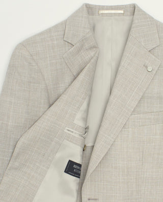 Chaqueta beige en mezcla de lana hopsack by MIRTO | 05052_0050_4