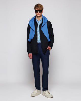 Parka corta azul oscuro con capucha oculta by MIRT | 05089_0050_3