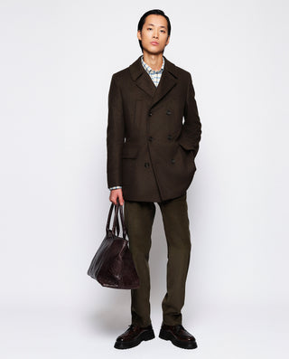 Green microcorduroy dress trousers