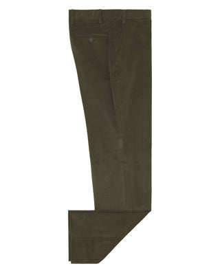 Green microcorduroy dress trousers